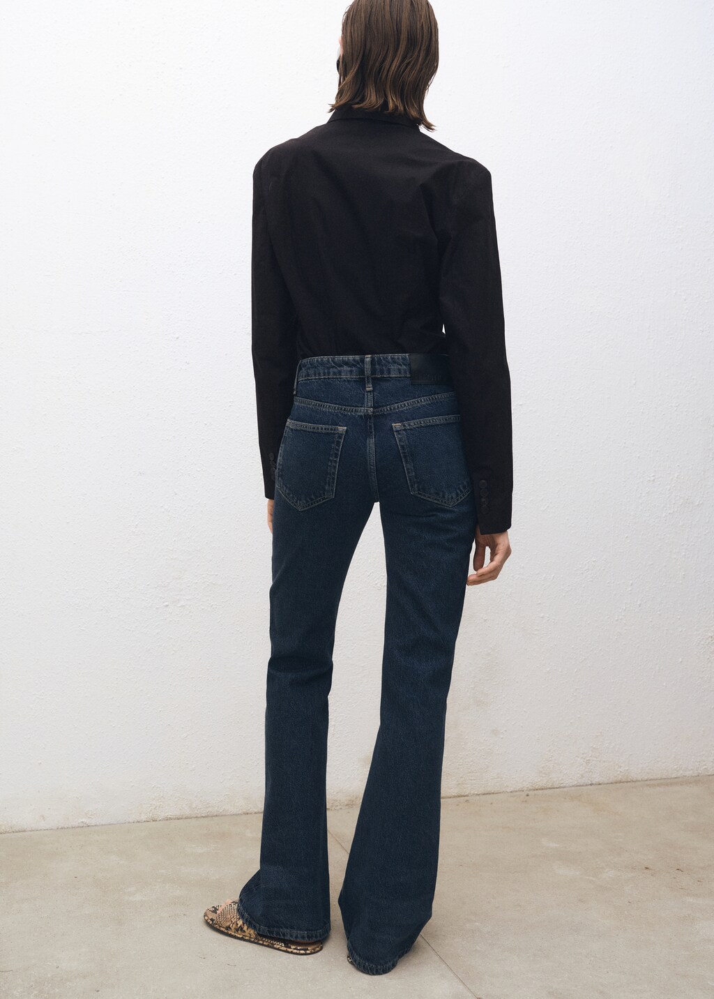 High-waist flared jeans - Dark Blue