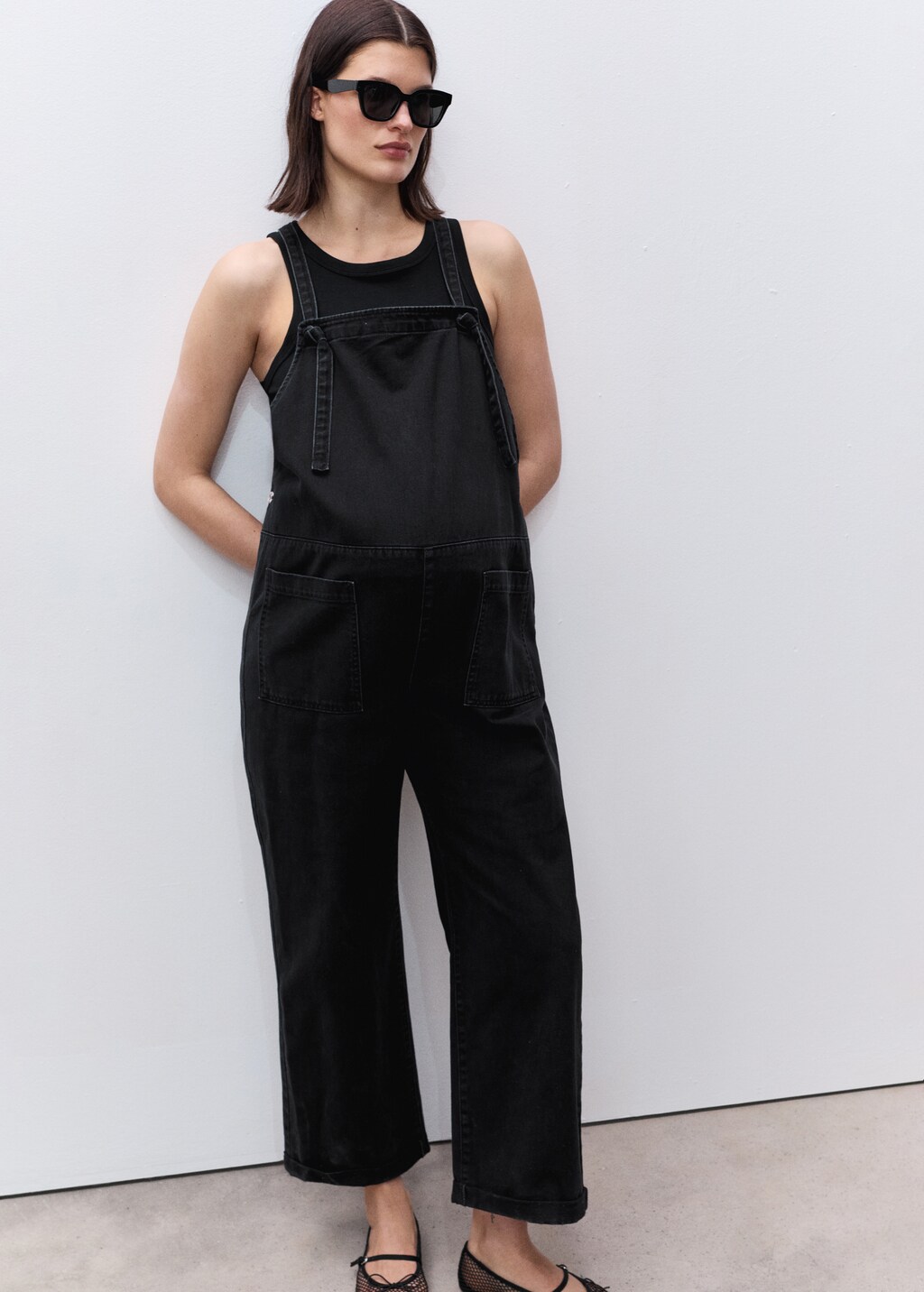 Maternity denim dungarees - Black denim