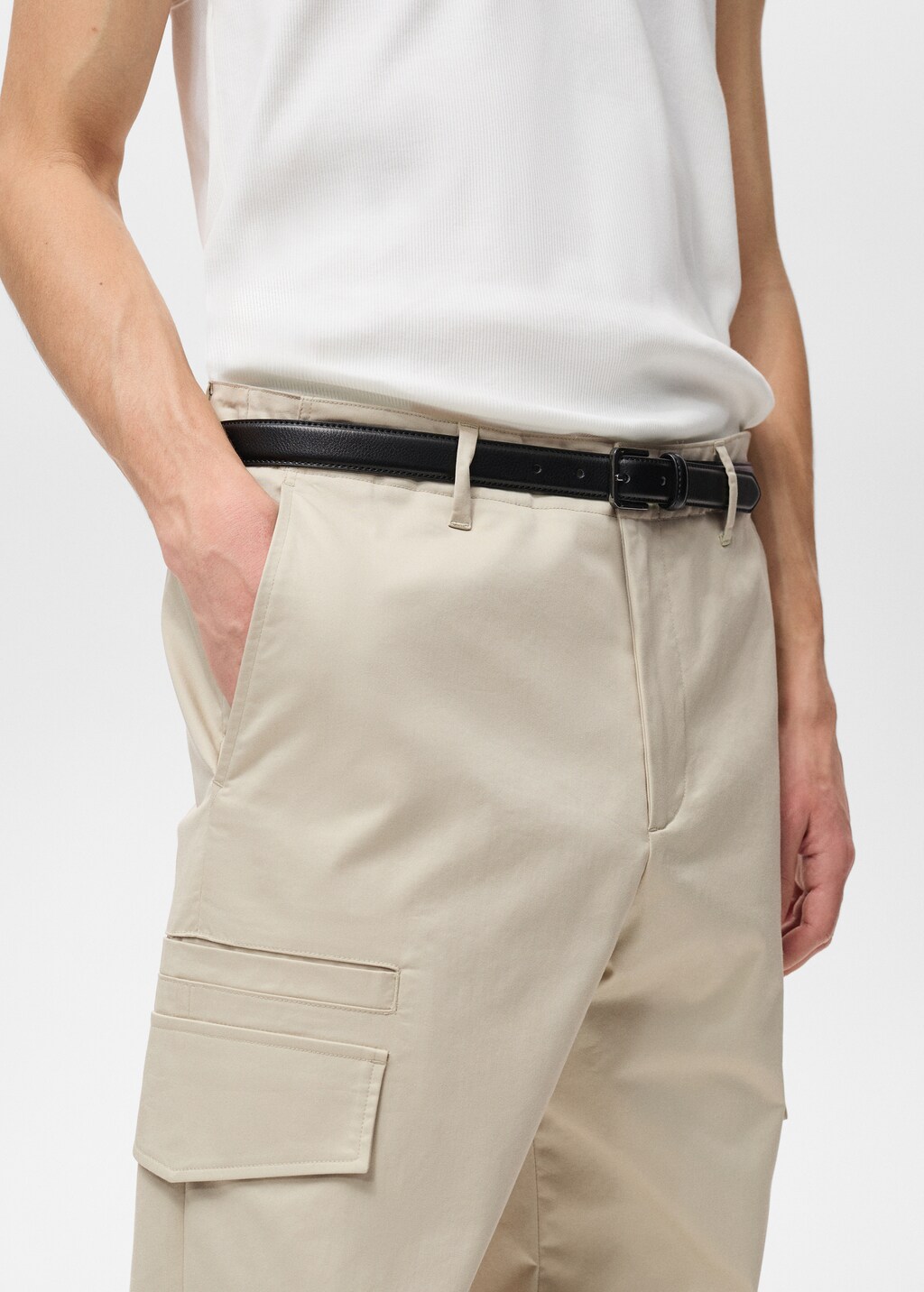 Relaxed-fit trousers with pocket - Pastel Yellow