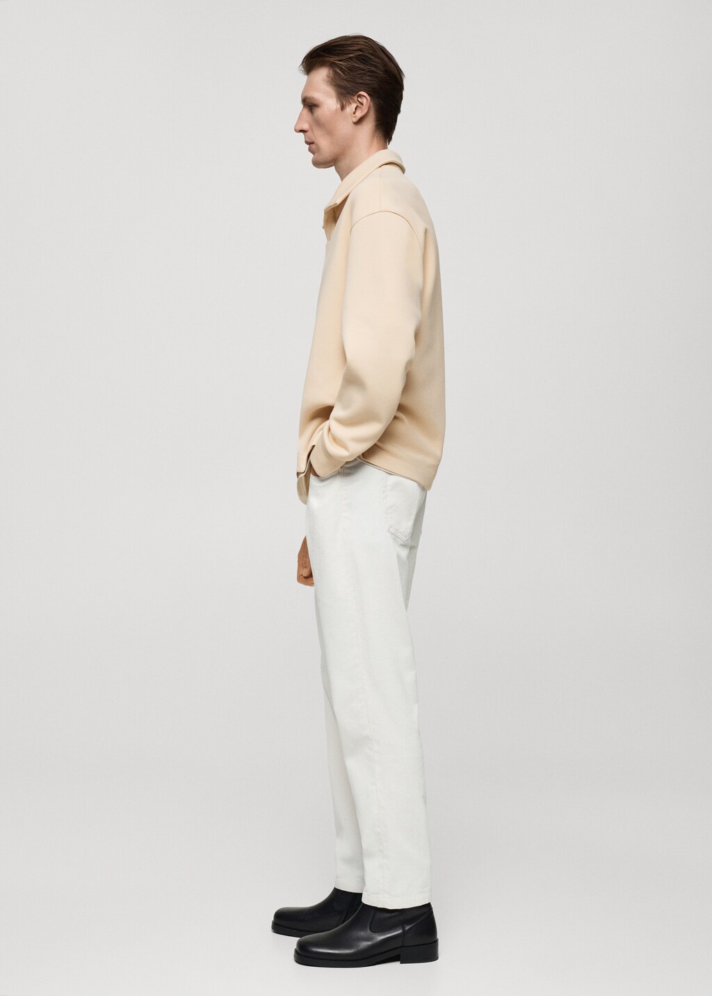 Relaxed-fit polo sweatshirt - Khaki