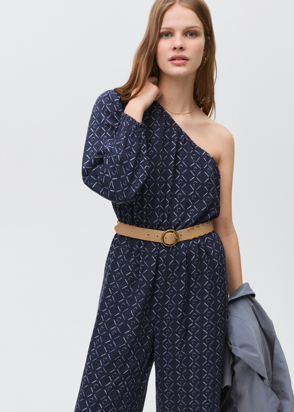 Asymmetric long jumpsuit - Dark Navy