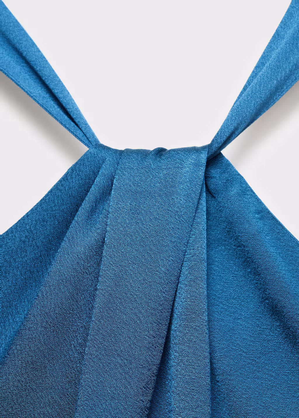 Halter-neck satin jumpsuit - Petrol Blue