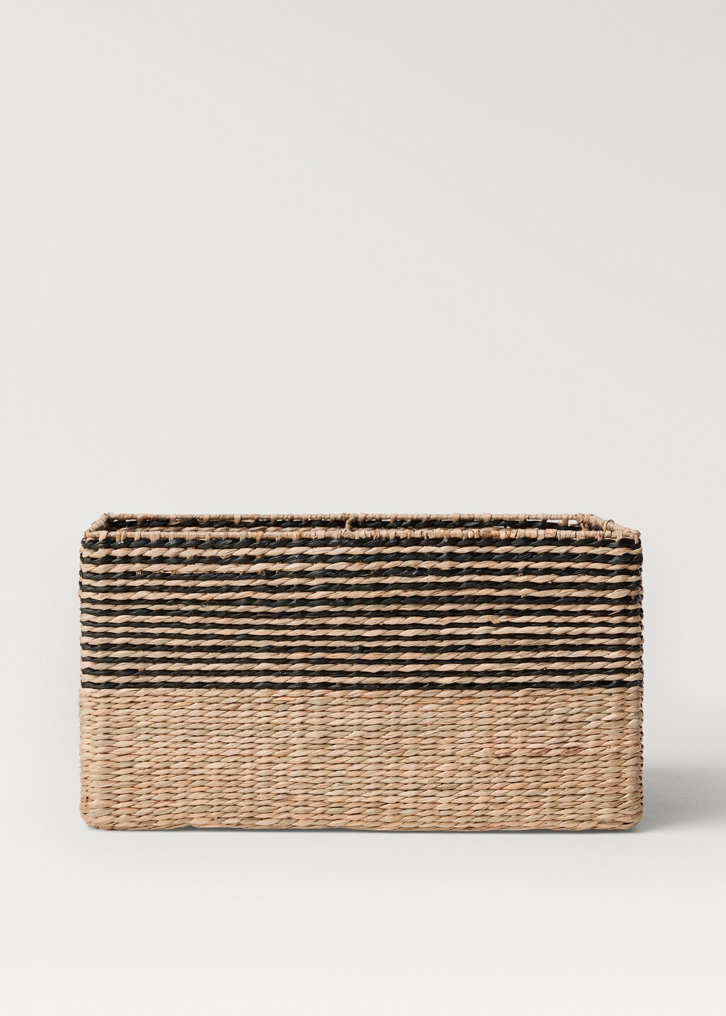 Medium-striped seagrass basket - Brown
