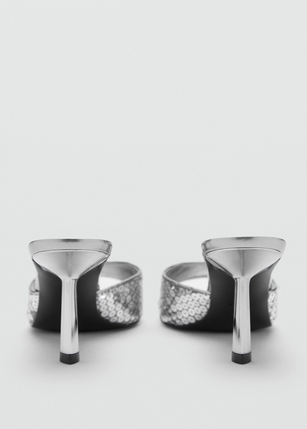 Heeled sandals with sequin strap - Silver