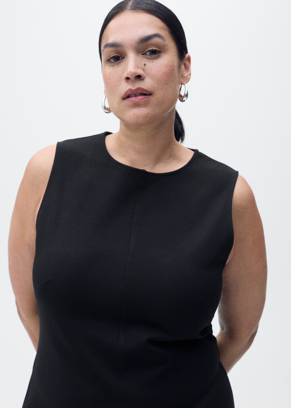 Flared midi-dress - Black