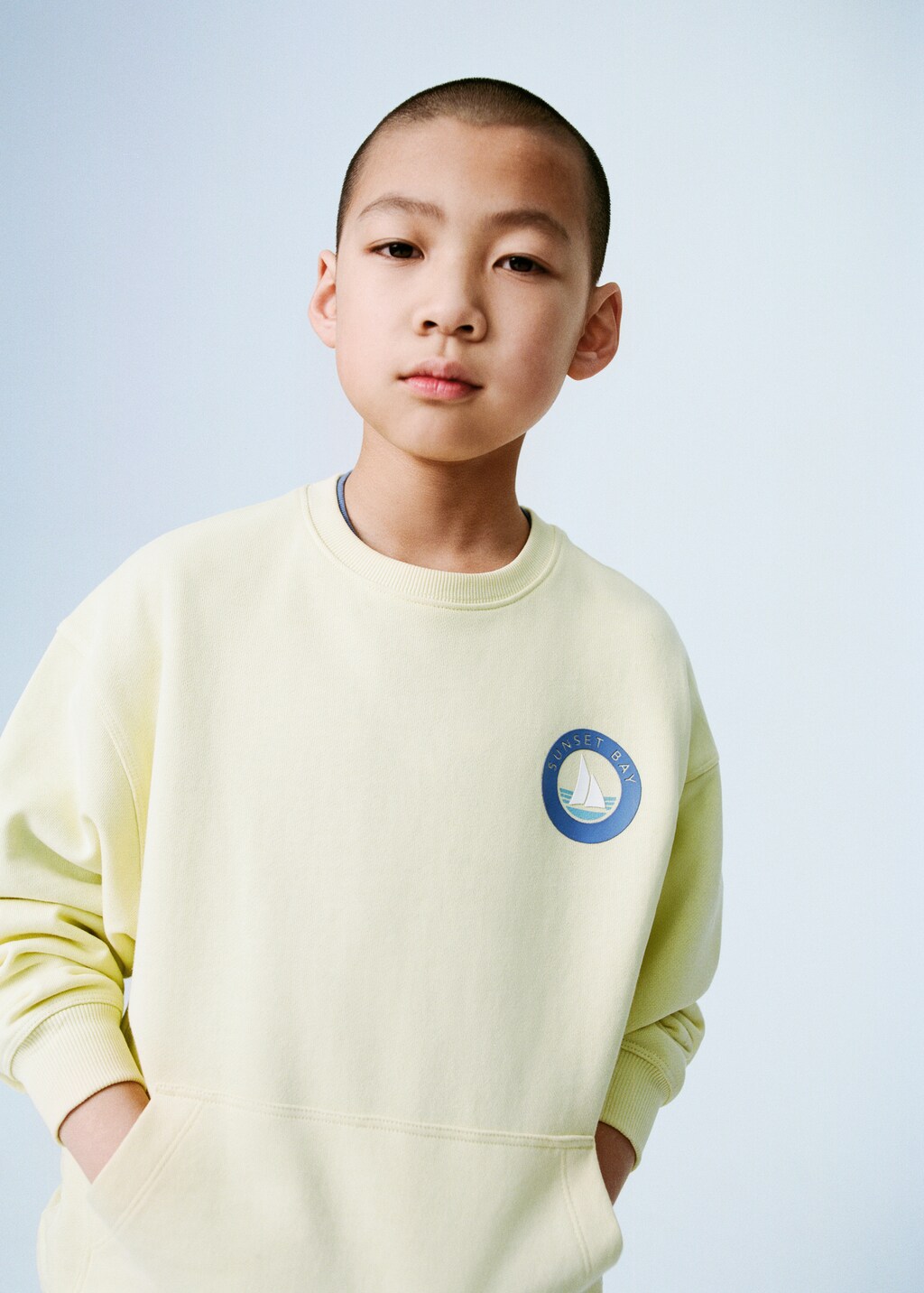 Cotton-blend printed sweatshirt - Yellow