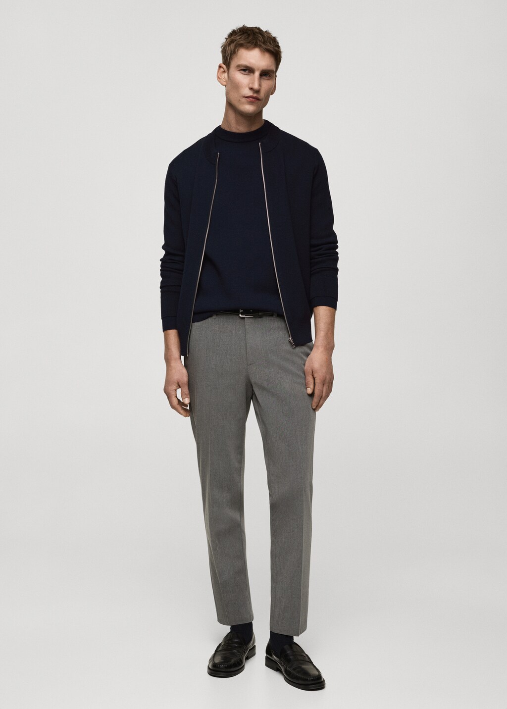 Bologna slim-fit comfort-stretch trousers - Dark Navy
