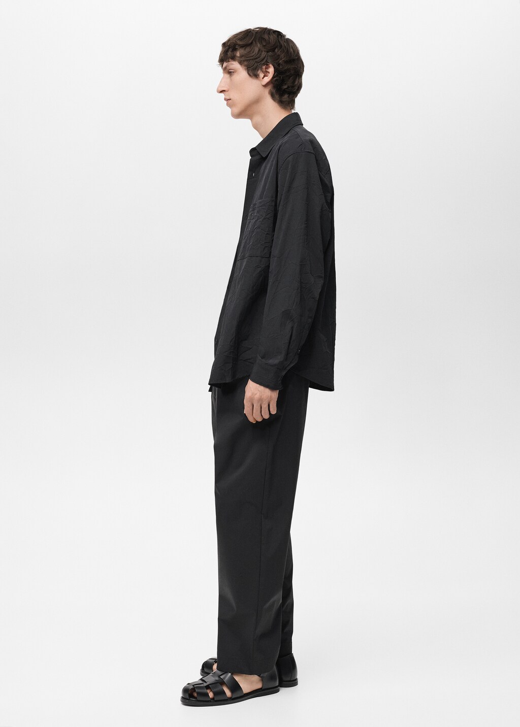 Creased-effect shirt - Black