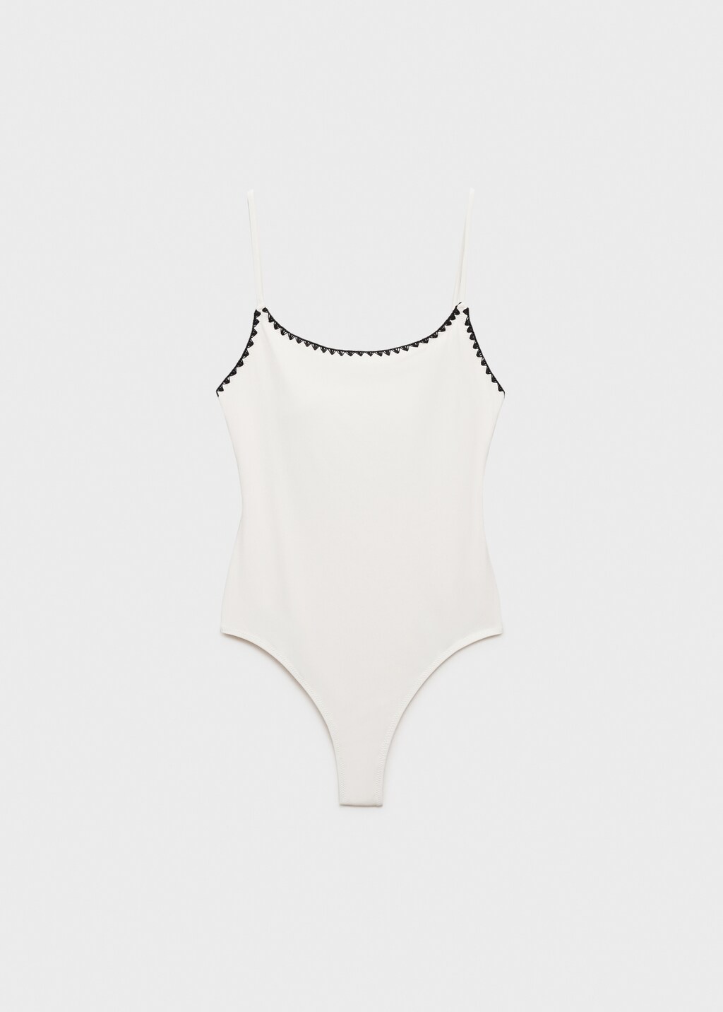 Contrasting trims swimsuit - White
