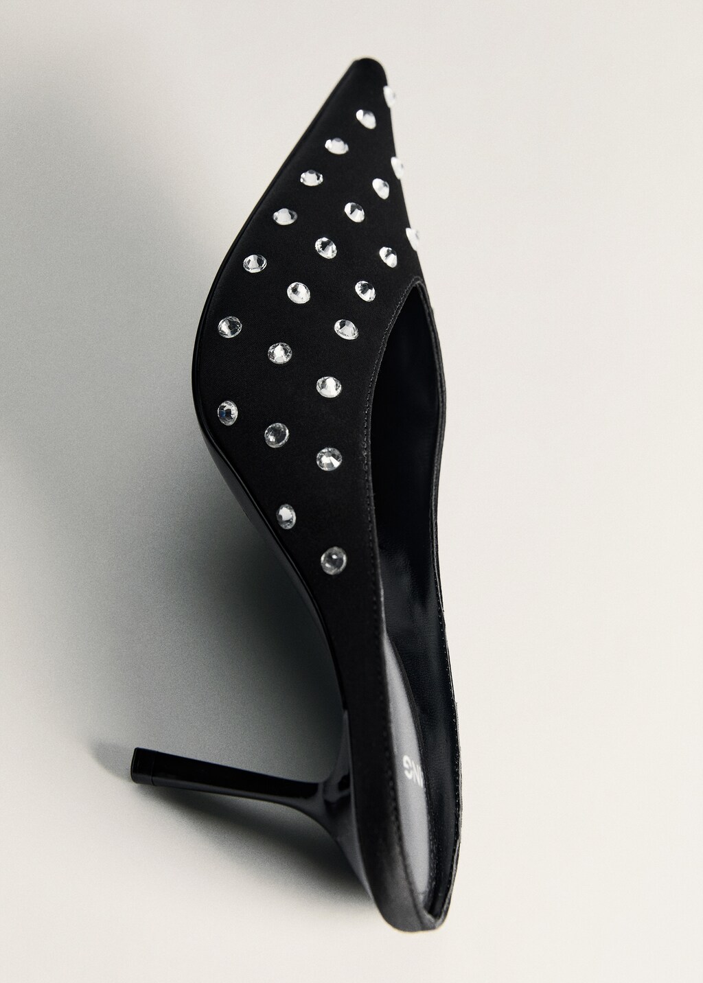 Crystal slingback heeled shoe - Black
