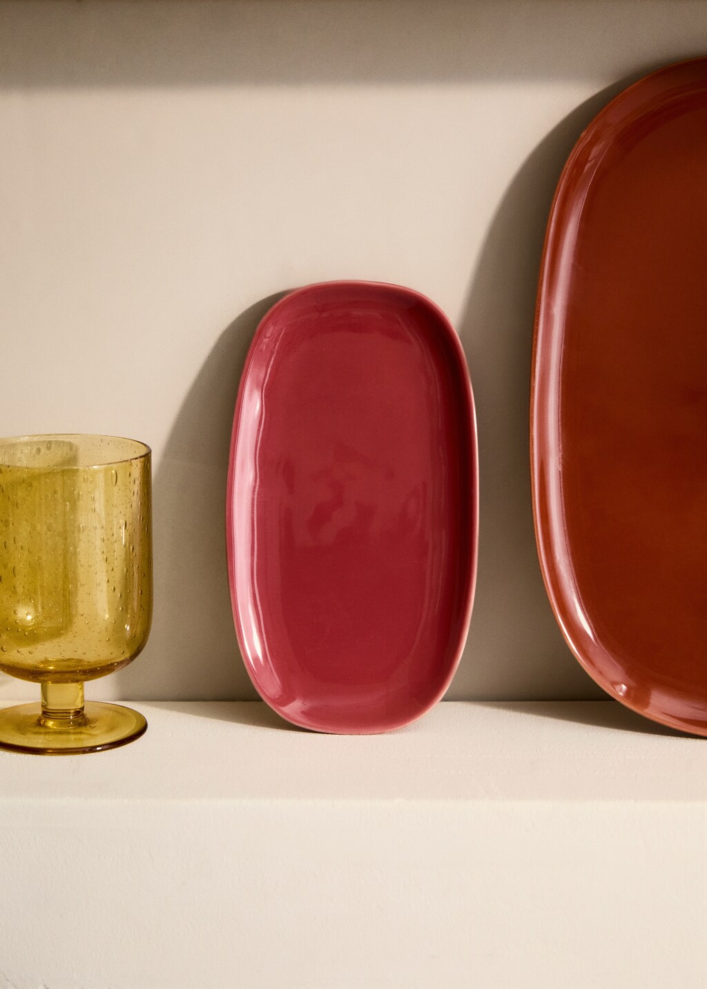 Smooth stoneware serving dish - Green