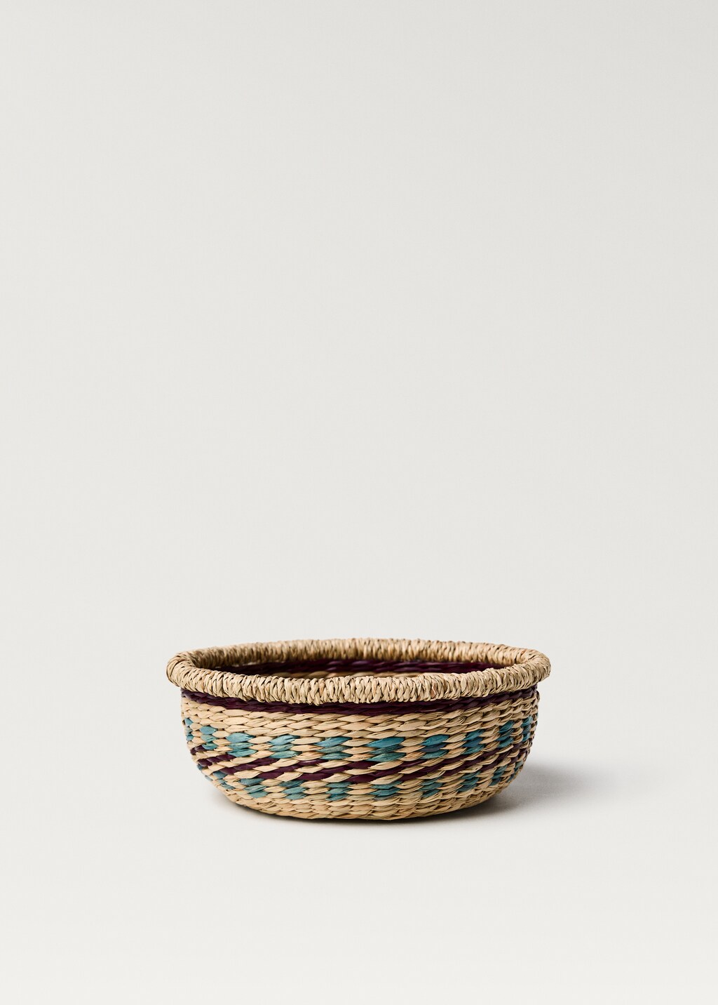 Small coloured seagrass basket - Brown