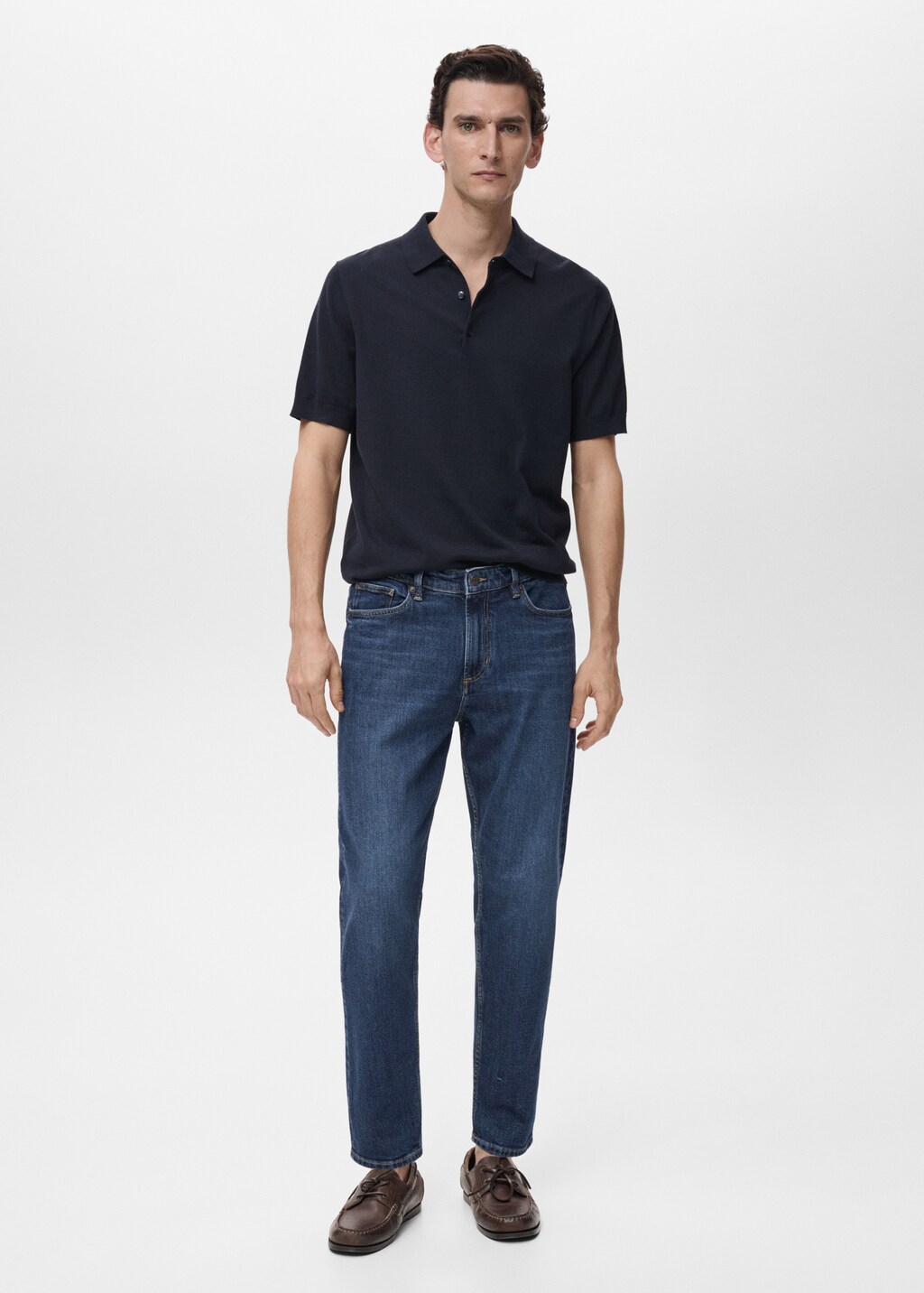 Ben tapered cropped jeans - Medium Brown