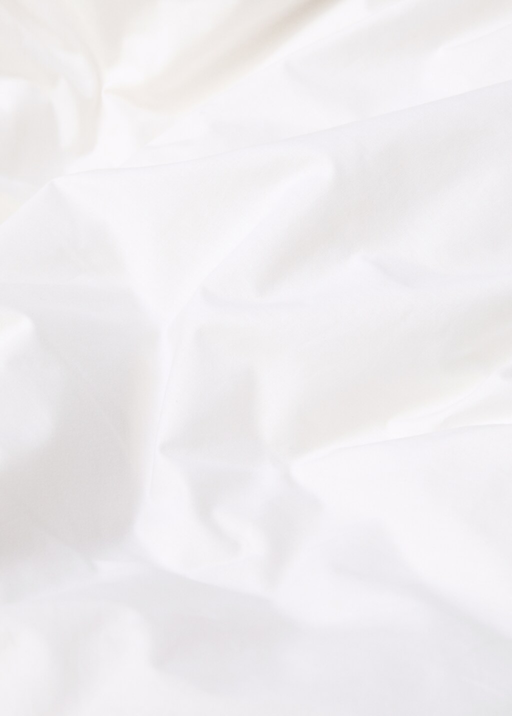 Cotton percale duvet cover with linen trim for 90 cm bed - White