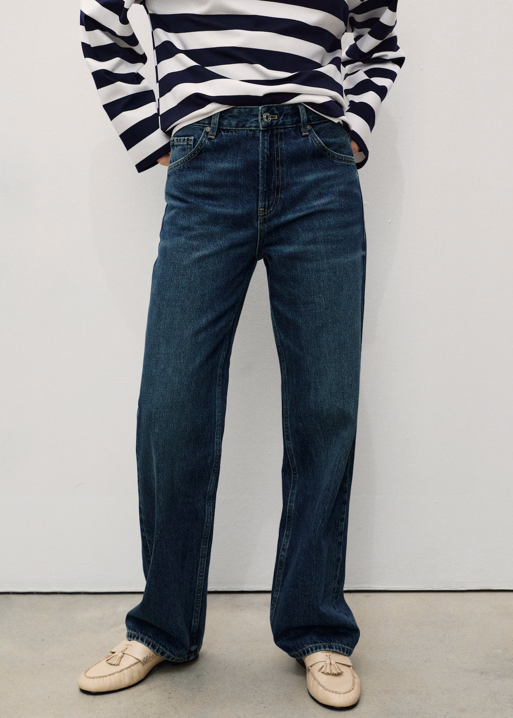 Miami medium-rise straight-fit jeans - Black denim