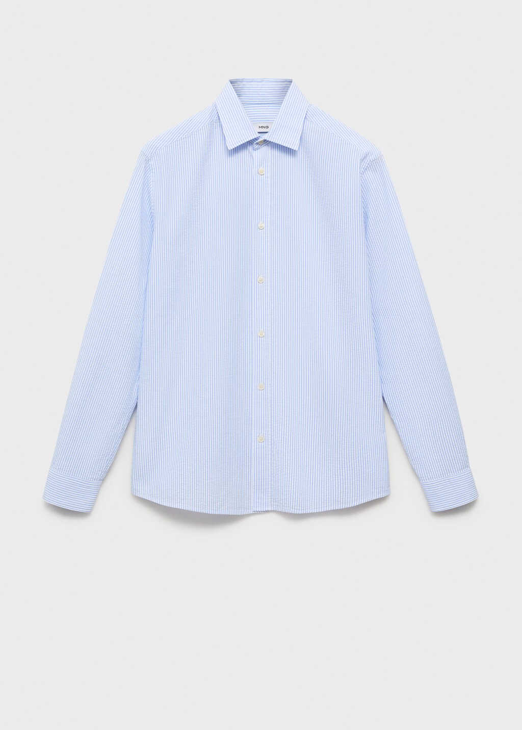 Striped seersucker shirt - Sand