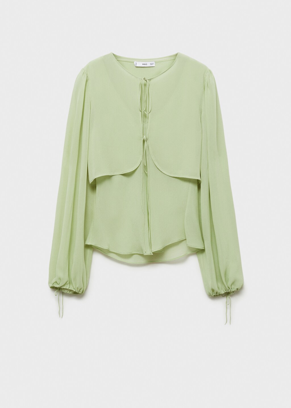 Combined blouse with bow detail - Green