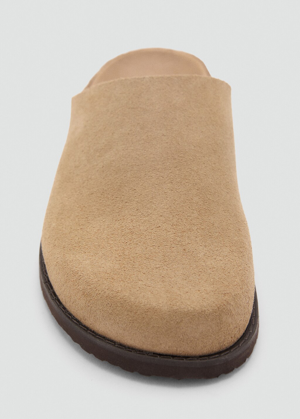 Suede leather clog - Beige