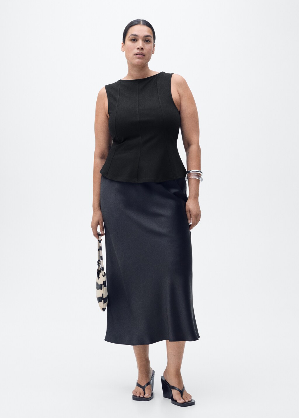 A-line boat-neck top - White