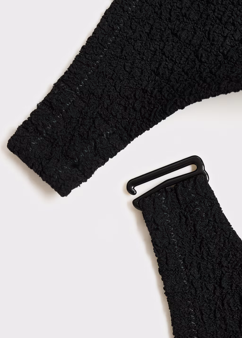 Towel-effect bikini top - Black