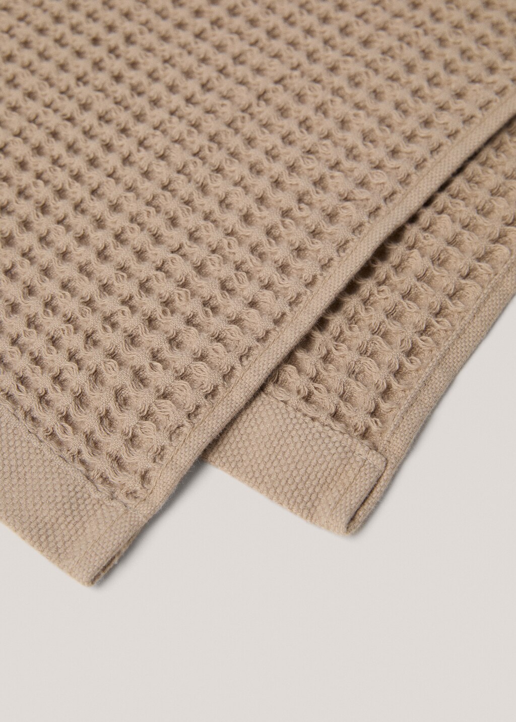 100% cotton waffle bath towel 50x90cm - Ecru