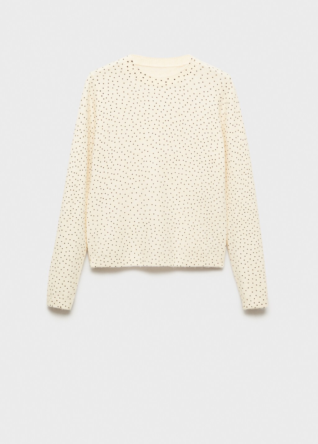 Polka-dot knitted sweater - Ecru