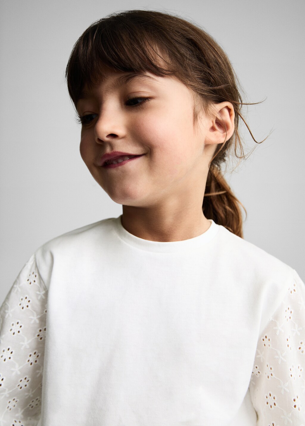 Embroidered sleeve T-shirt - Off White