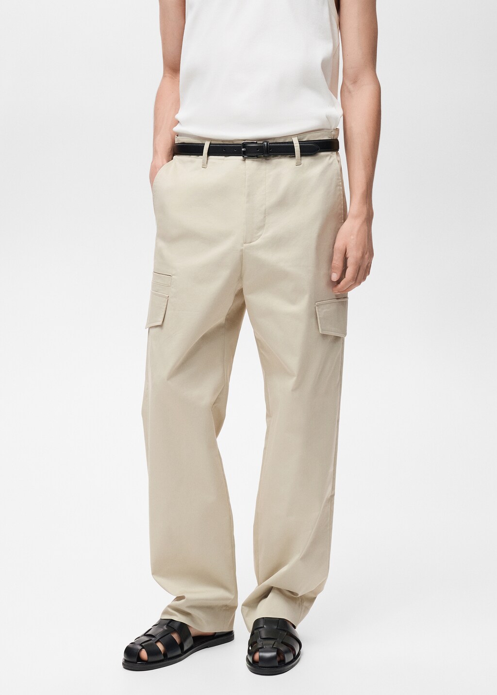 Relaxed-fit trousers with pocket - Pastel Yellow