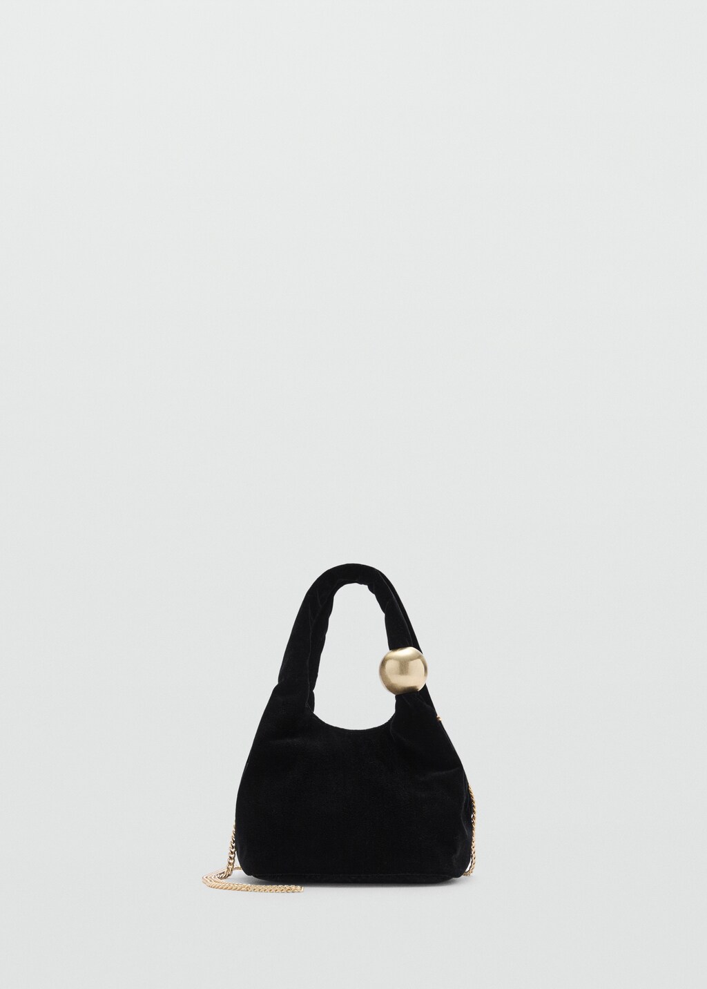Velvet bag with ball detail - Black
