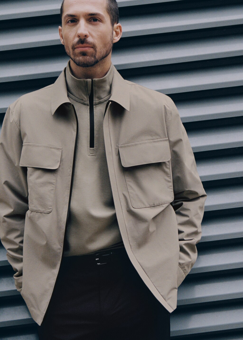 COOLMAX® zip-up sweatshirt - Sand