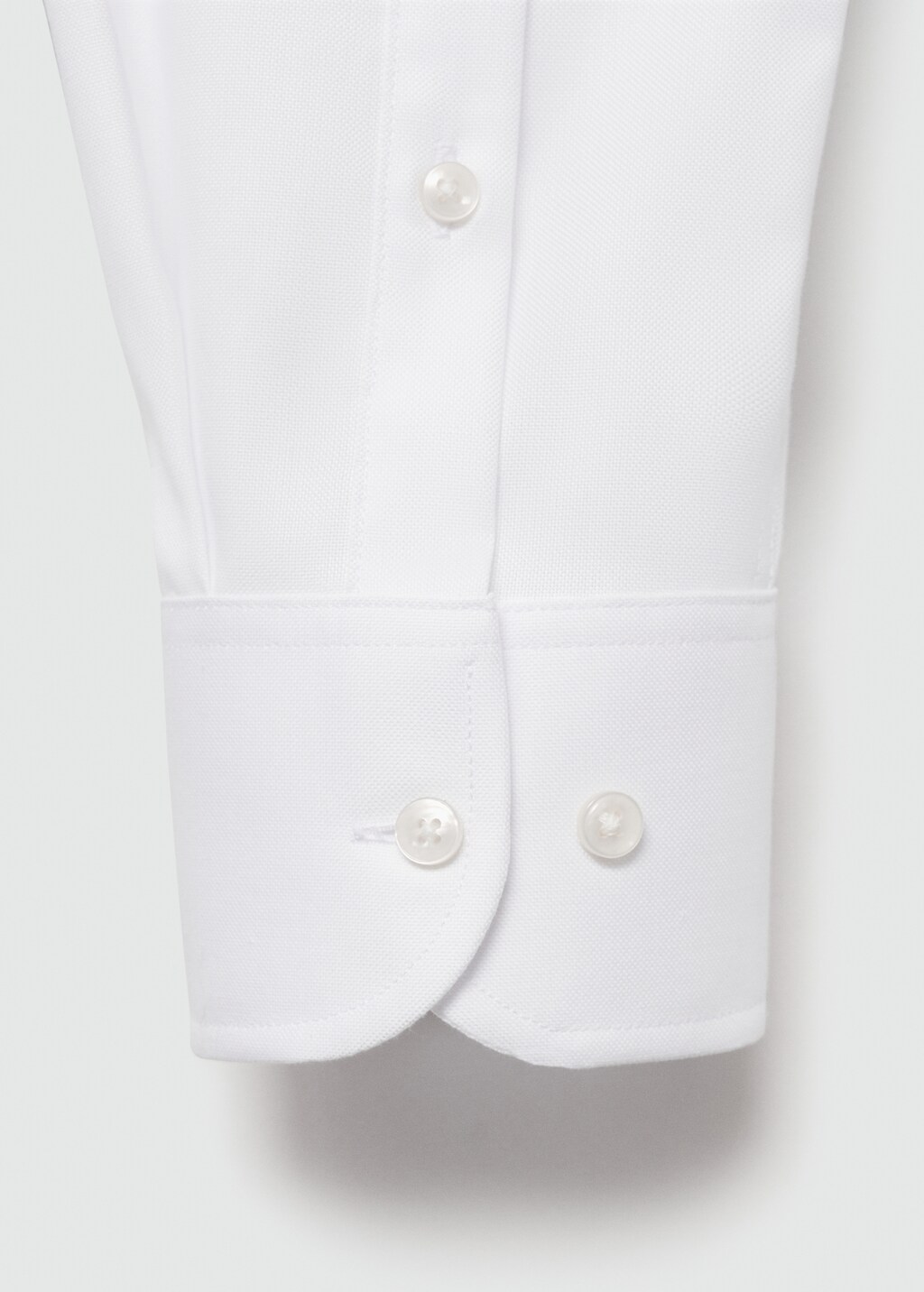 Slim-fit textured cotton suit shirt - White