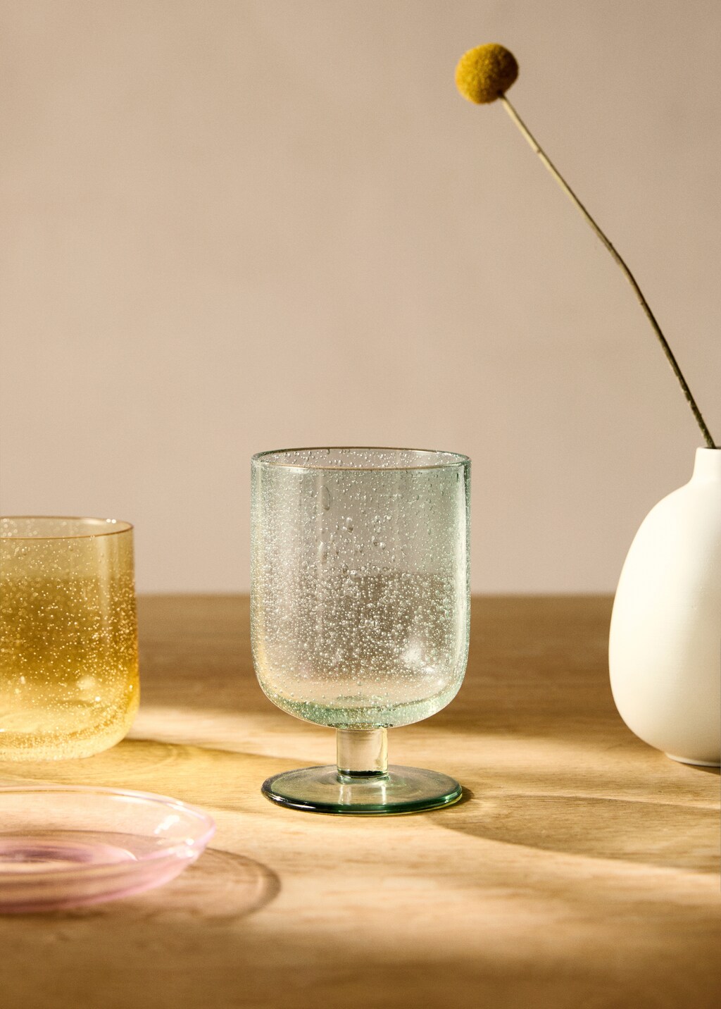 Bubble-glass stem glass - Blue