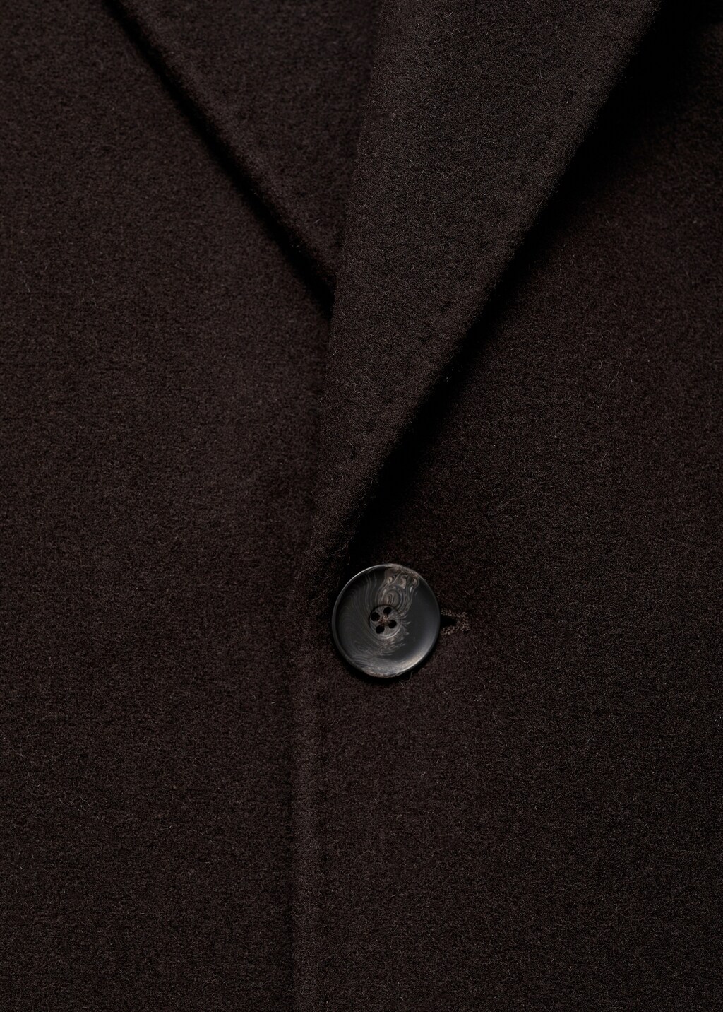 Relaxed-fit long wool coat - Chocolate