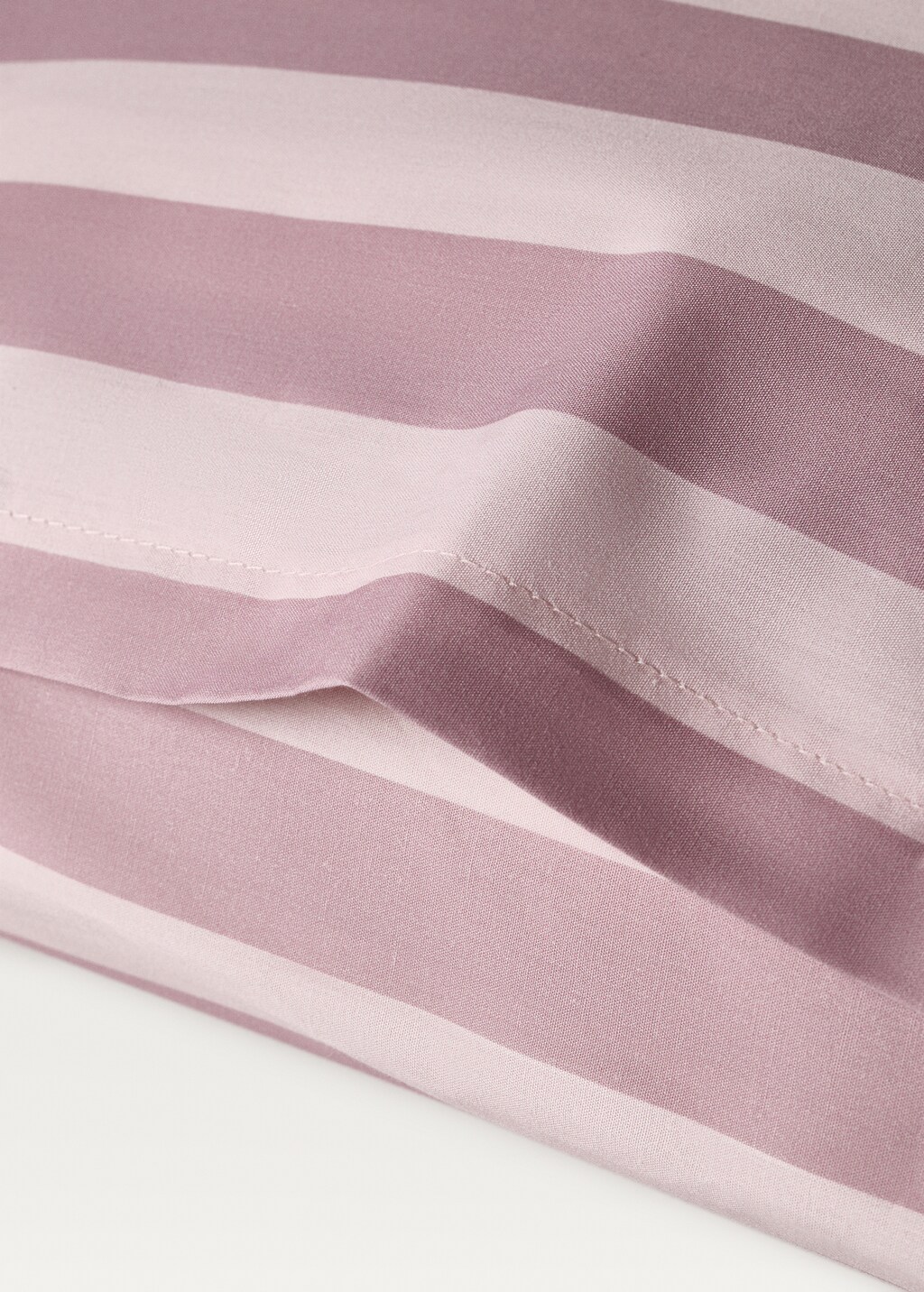 Cotton percale thick-striped children's pillowcase, 50x75 cm - Pink