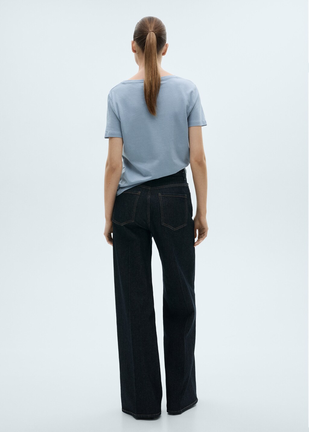 V-neck cotton T-shirt - White