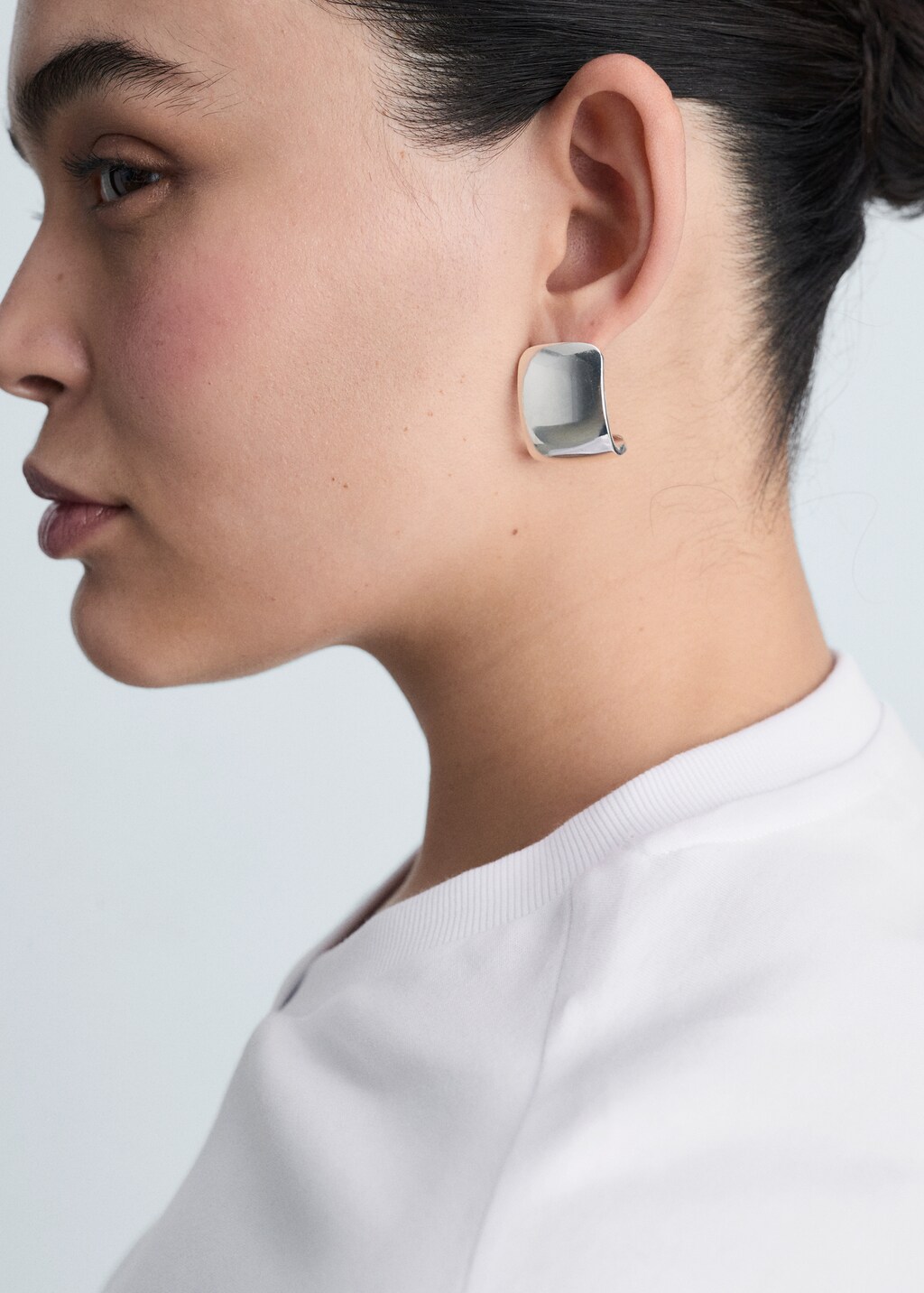 V-neck cotton T-shirt - Medium Brown