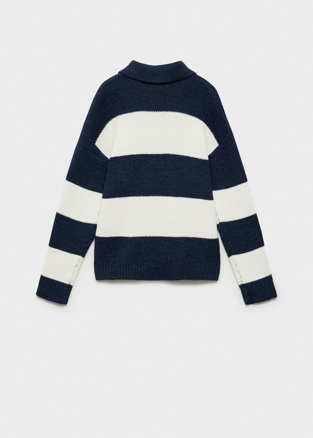 Striped polo-style sweater - Indigo Blue