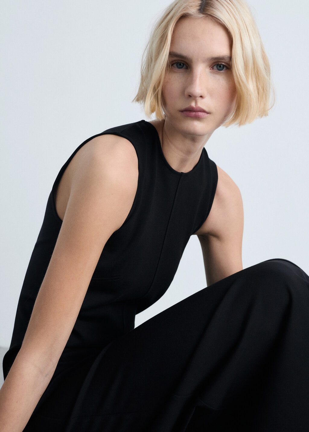 Flared midi-dress - Black