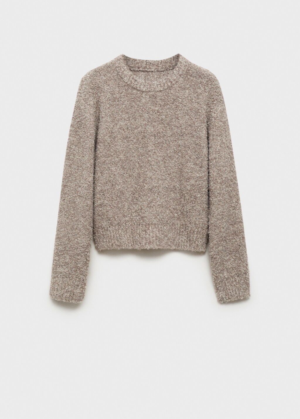 Round-neck bouclé sweater - Medium Heather Grey