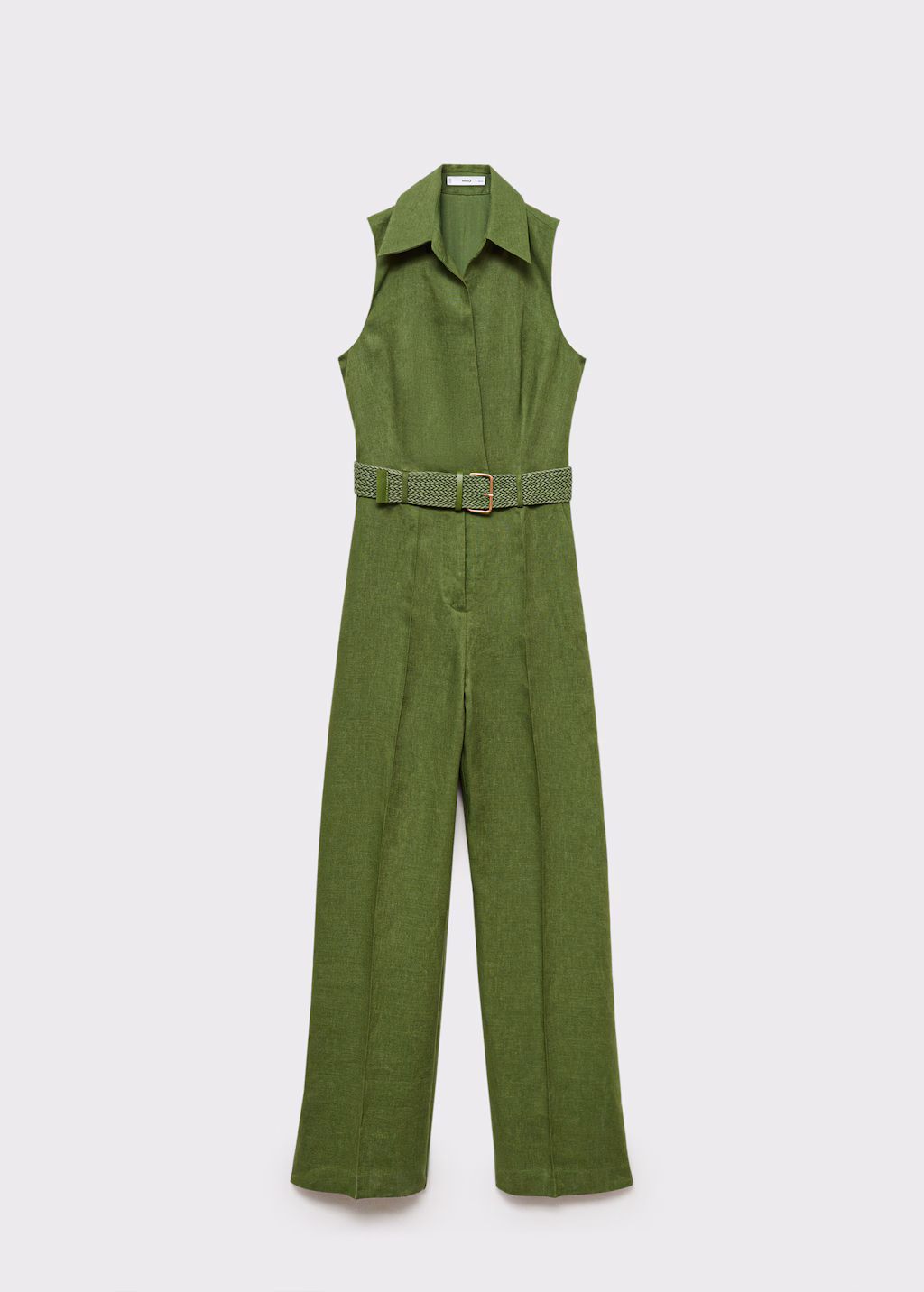 Shirt jumpsuit with belt - Red