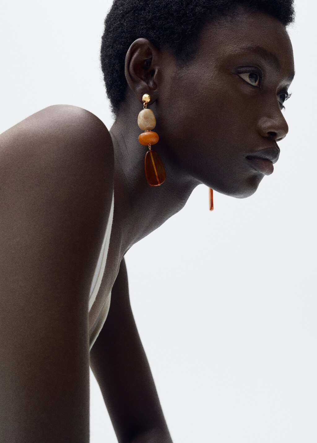Beaded drop earrings - Orange