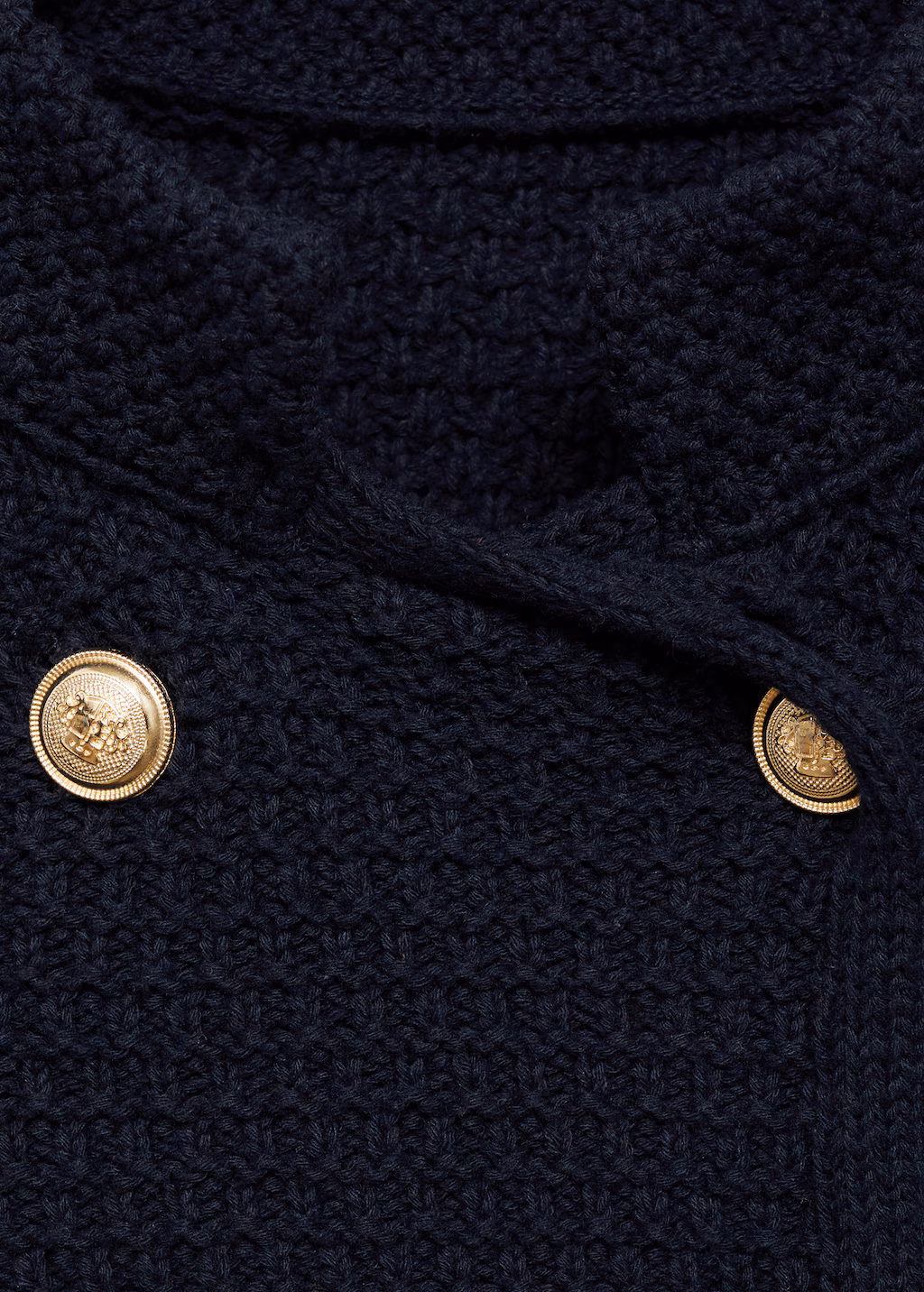 Double-breasted knitted jacket - Navy