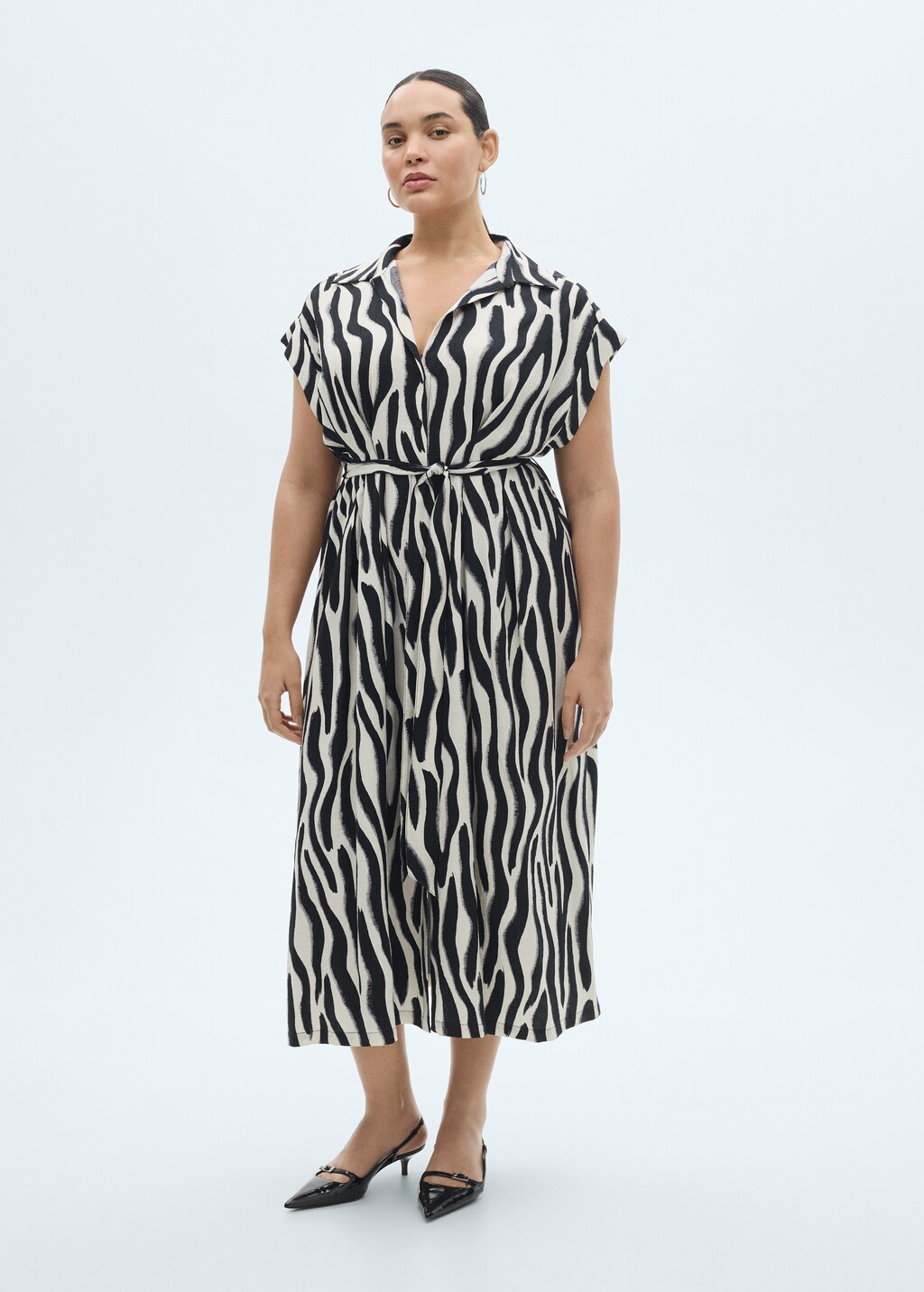 Zebra shirt dress - Black