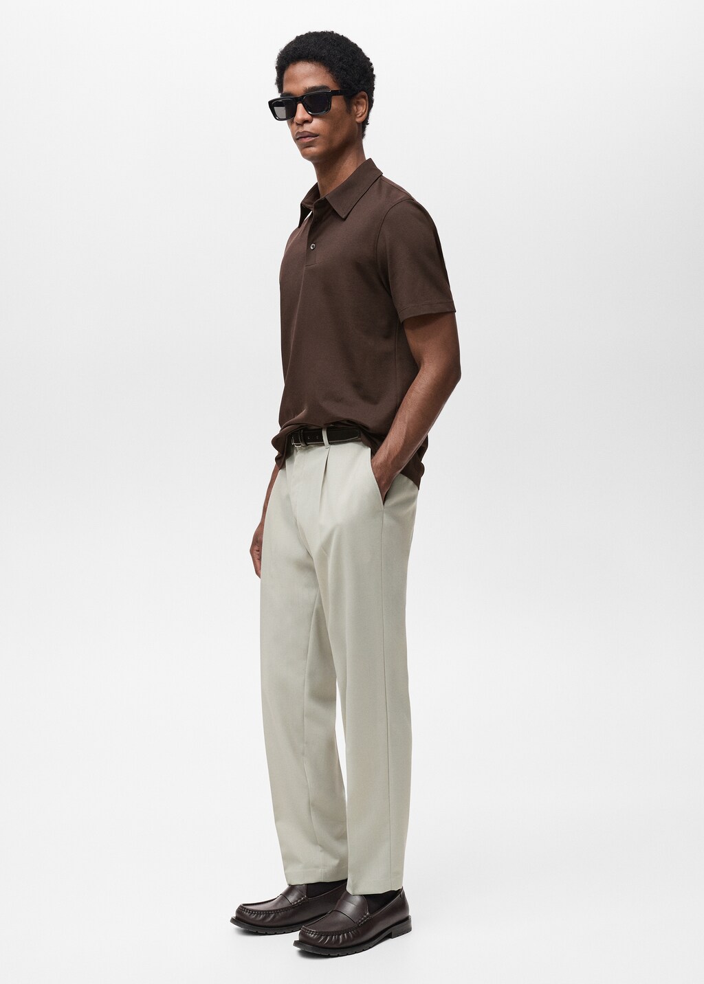 Slim-fit cotton-piqué polo shirt - Sky Blue