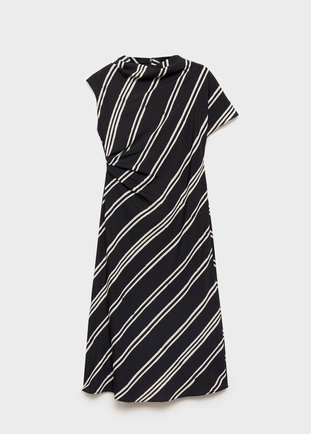 Stripe-print midi-dress - Black