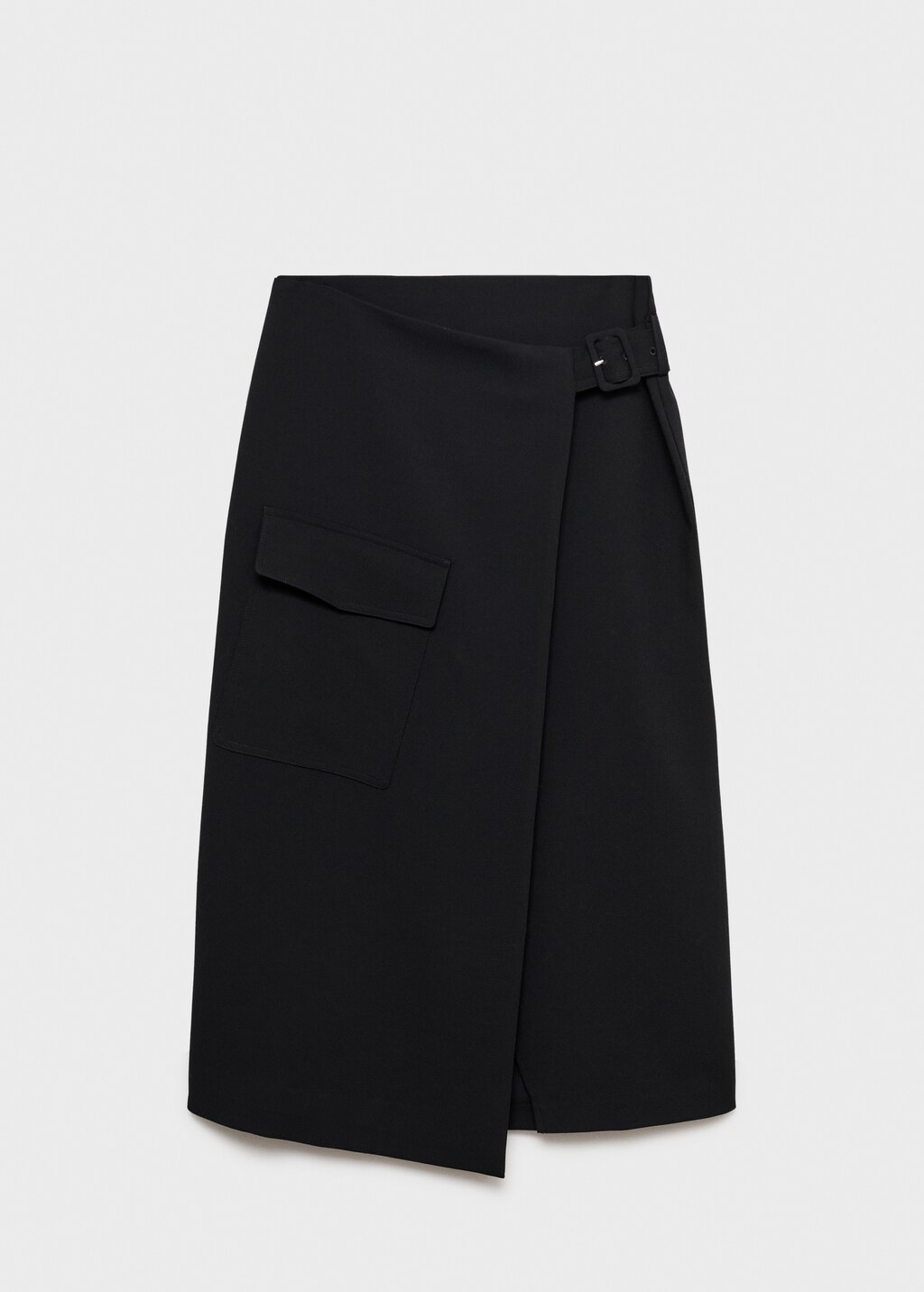 Midi skirt with buckle detail - Black