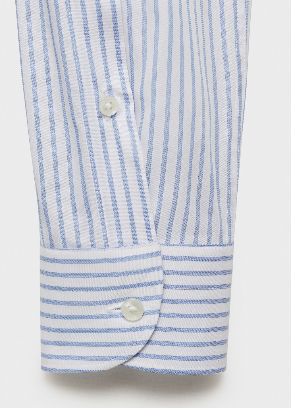 Slim fit cotton striped suit shirt - Sky Blue