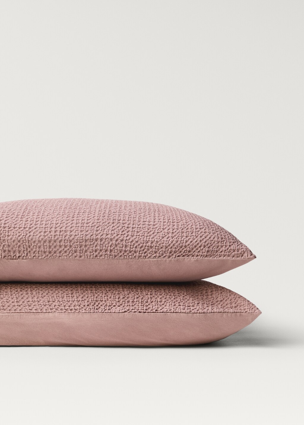 Cotton percale waffle pillowcase, 50x75 cm - Aqua Green