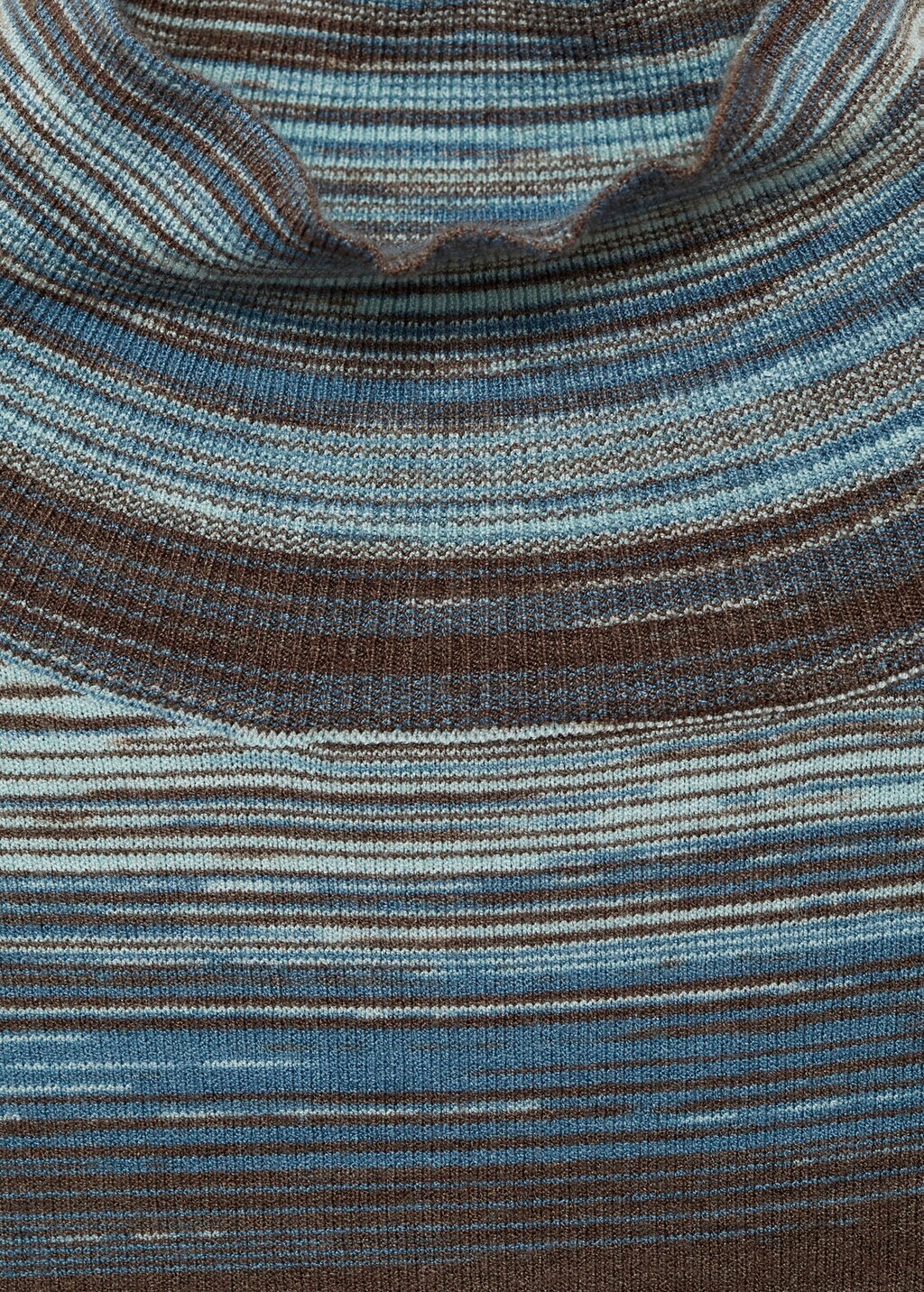 Stand-collar striped sweater - Blue