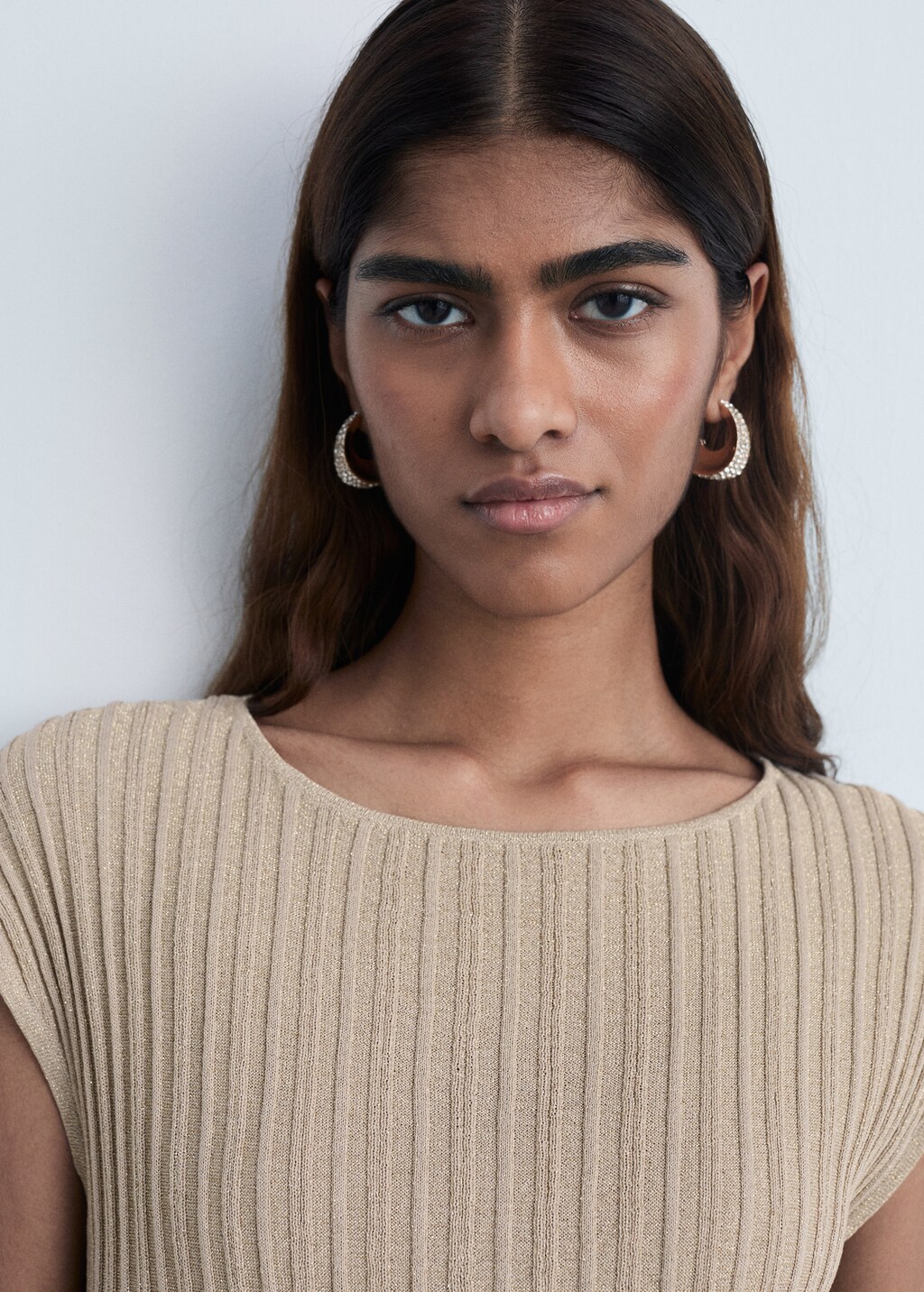 Knitted dress with shiny finish - Gold